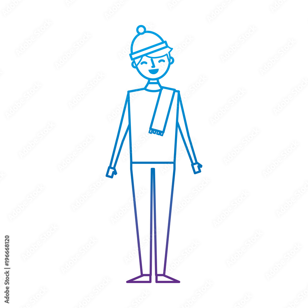happy man character male in the casual clothes warm vector illustration degrade color image happy man character male in the casual clothes warm vector illustration degrade color image