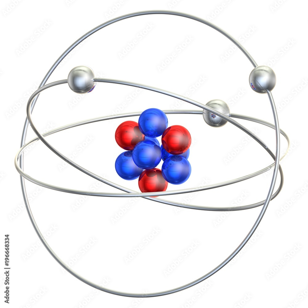 Abstract structure of an atom on a white background Abstract structure of an atom on a white background