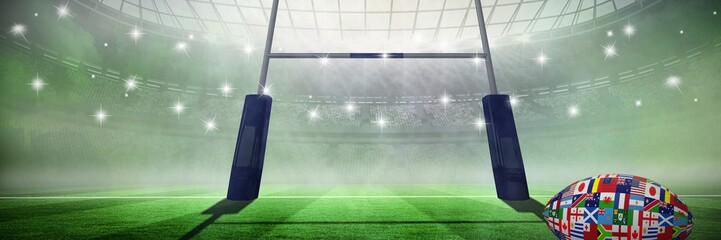 Rideaux Stade Composite image of rugby world cup international ball  © vectorfusionart