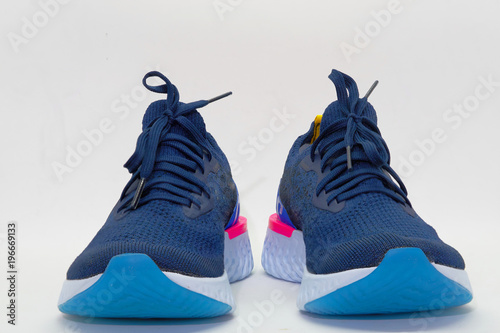 sport shoes for running on white background