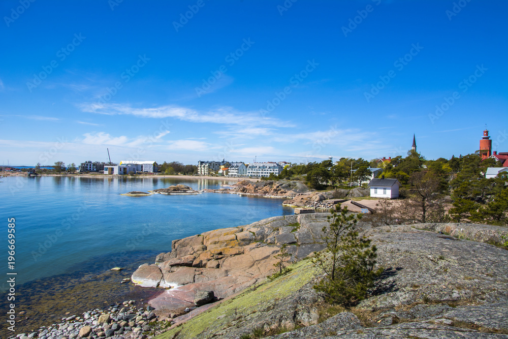 Sea shore and Hanko city view, Finland