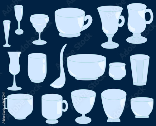 Set icons of different kinds of glasses vector illustration sketch