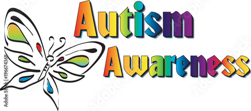 Autism Awareness Logo with Butterfly