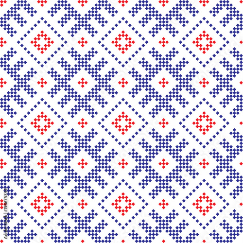 seamless embroidered national ornament vector