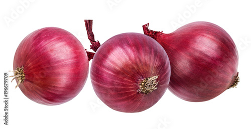 Fresh onion isolated on white background with clipping path