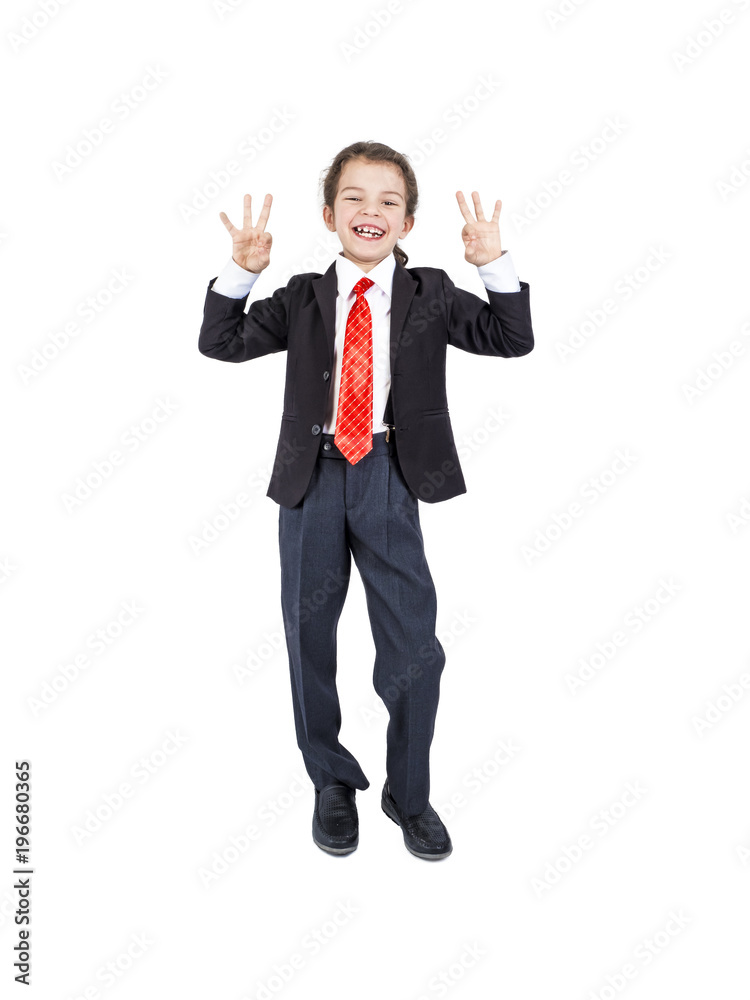 Young businessman shows gestures OK. Isolated. White background. Young businessman shows gestures OK. Isolated. White background.