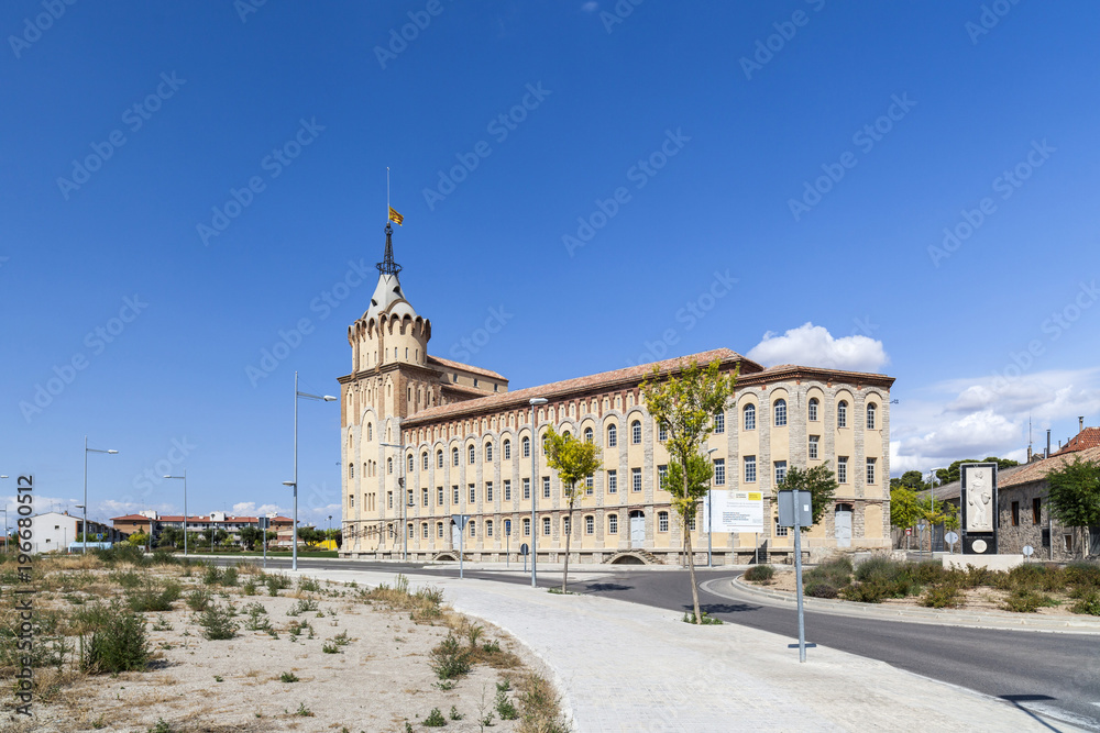 Architecture, modernist style building, La Farinera del Sindicat Agricola, flour factory,by architect Cesar Martinell, Cervera, province Lleida, Catalonia.Spain.