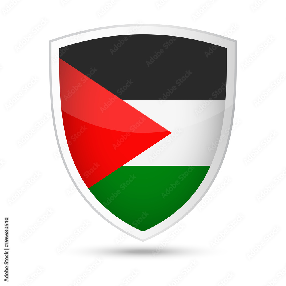 Palestine Flag Vector Shield Icon Palestine Flag Vector Shield Icon