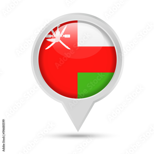 Free Download Oman Flag Round Pin Vector Icon - GFXLoad