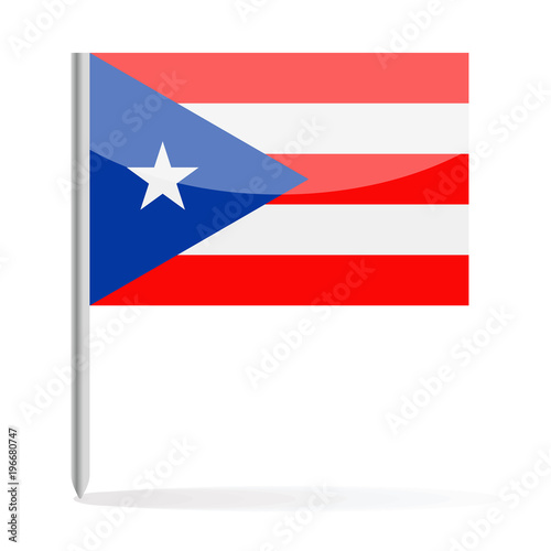 Puerto Rico Flag Pin Vector Icon