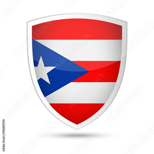 Free Download Puerto Rico Flag Vector Shield Icon - GFXLoad