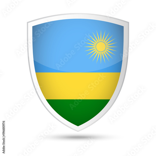 Free Download Rwanda Flag Vector Shield Icon - GFXLoad