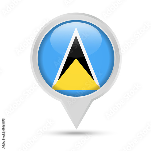 Free Download Saint Lucia Flag Round Pin Vector Icon - GFXLoad