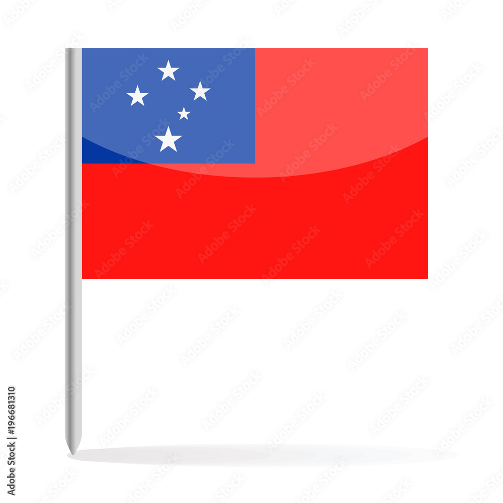 Naklejka premium Samoa Flag Pin Vector Icon