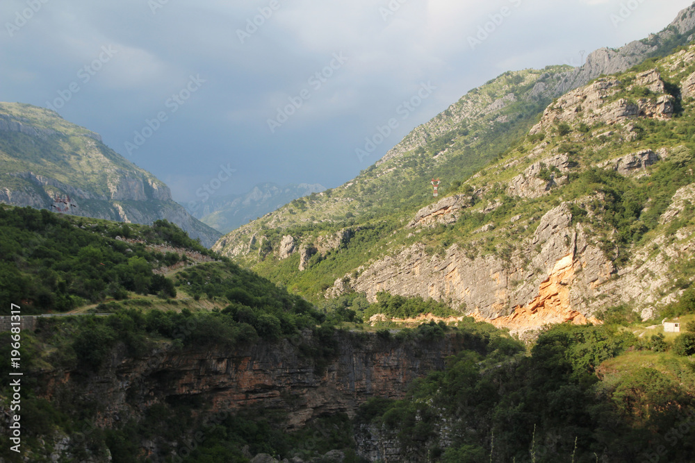 Mountain terrain in Podgoritsa, Montenegro