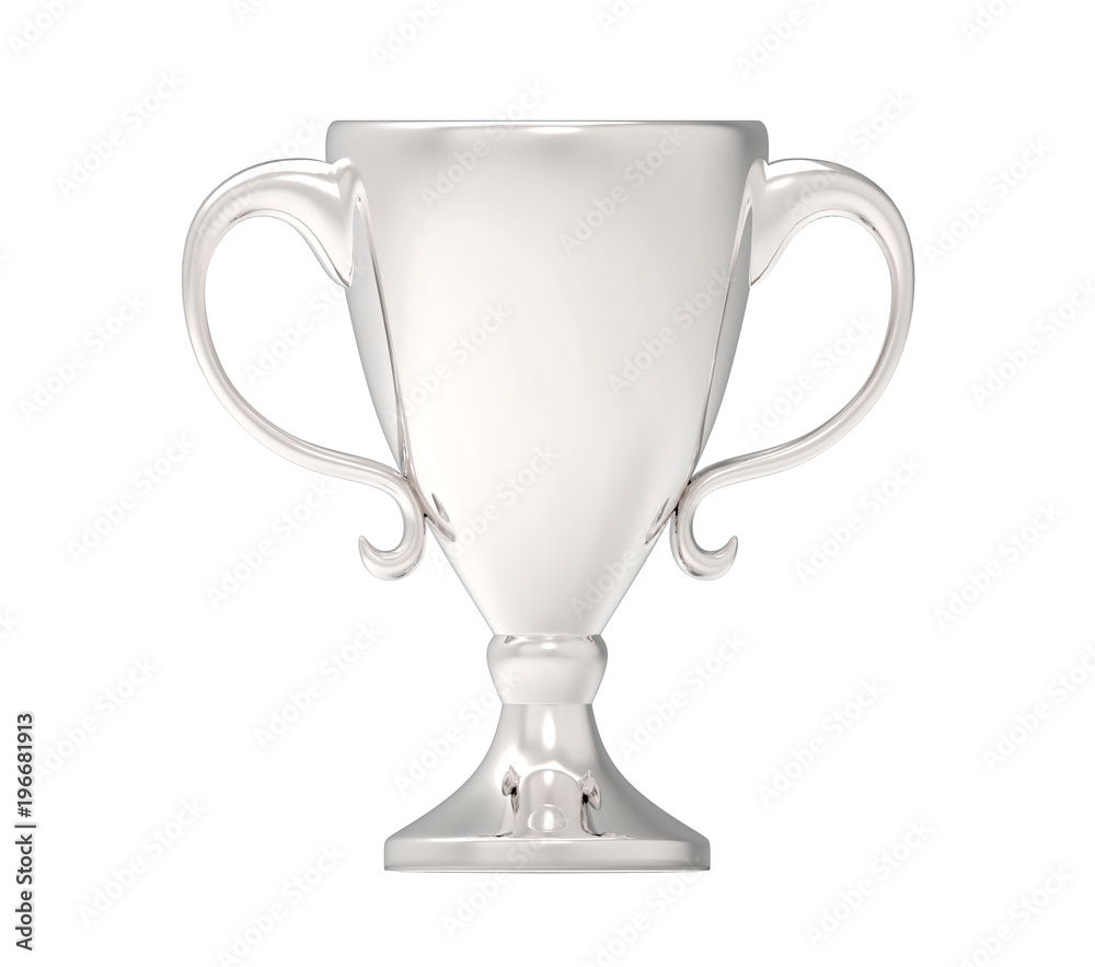 Silver trophy. 3D image isolated on white background Silver trophy. 3D image isolated on white background
