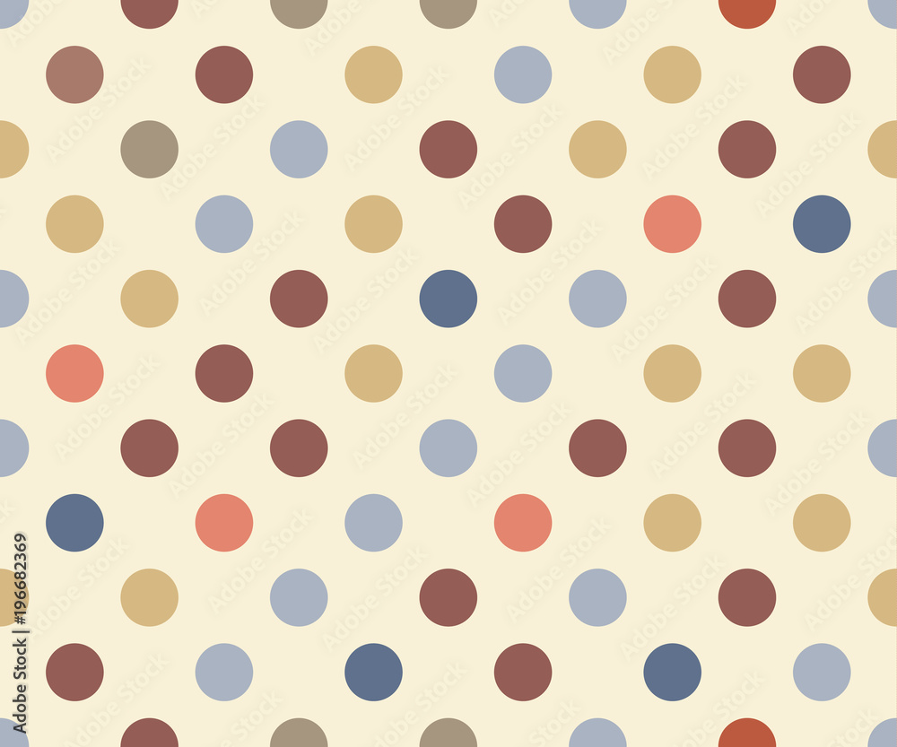 seamless abstract dot patterns with soft colors yellow, orange, brown, blue