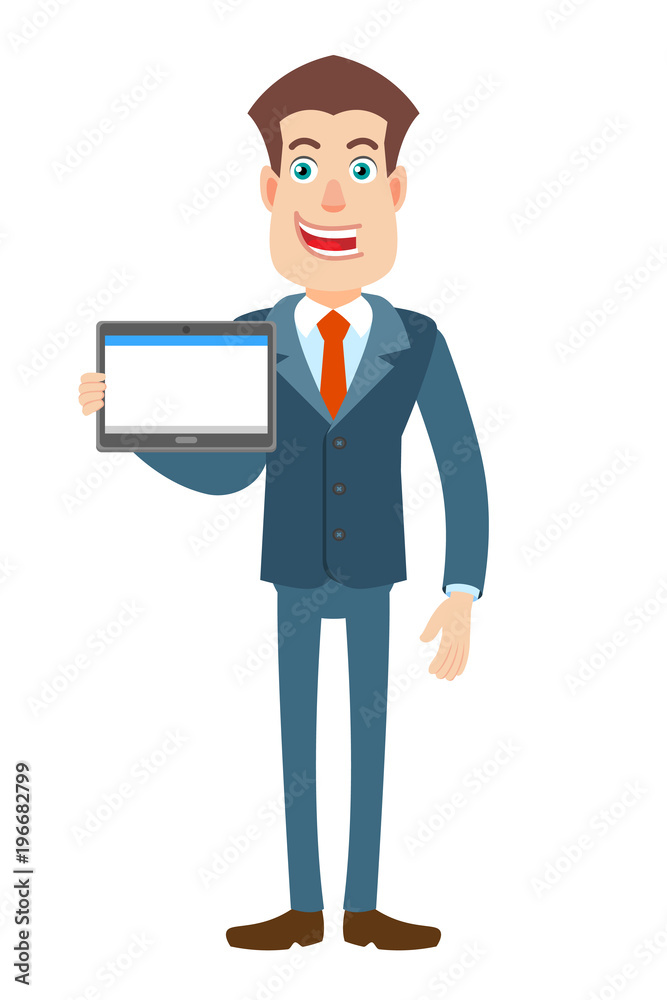 Businessman holding tablet PC