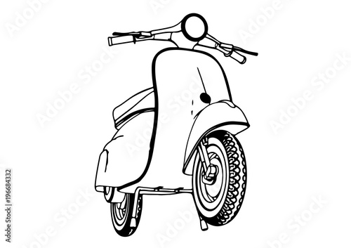 sketch moped vector