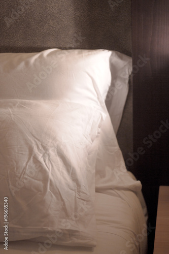 Bed pillows in a five star hotel