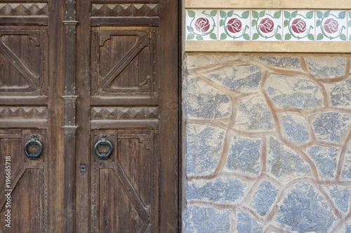 Detail facade house, modernist style.