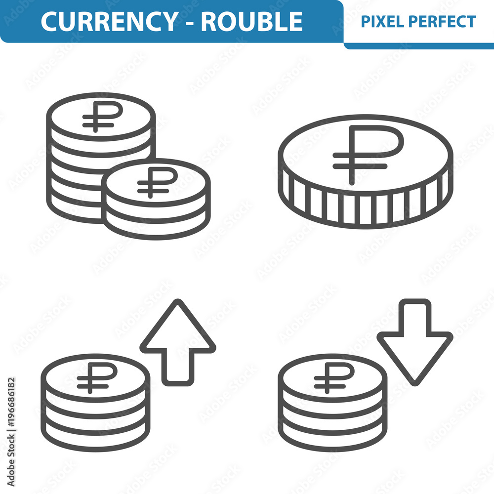Rouble / Ruble Icons. Professional, pixel perfect icons depicting various Russian Ruble / Rouble currency concepts. EPS 8 format. Rouble / Ruble Icons. Professional, pixel perfect icons depicting various Russian Ruble / Rouble currency concepts. EPS 8 format.