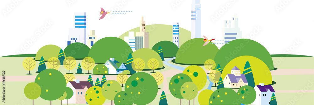 Fototapeta premium 緑豊かな街並み