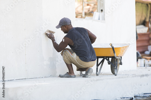 house construction african at work industry