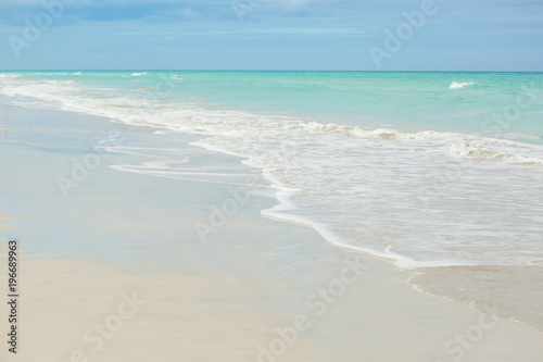 The beach of VAtlantic Ocean with a turquoise ocean.Varadero  Cuba