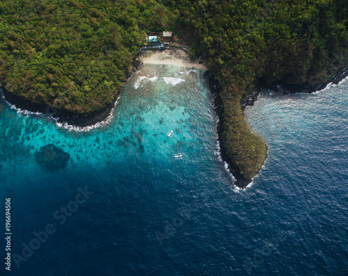 Aerial shots of Padangbai area in Bali
