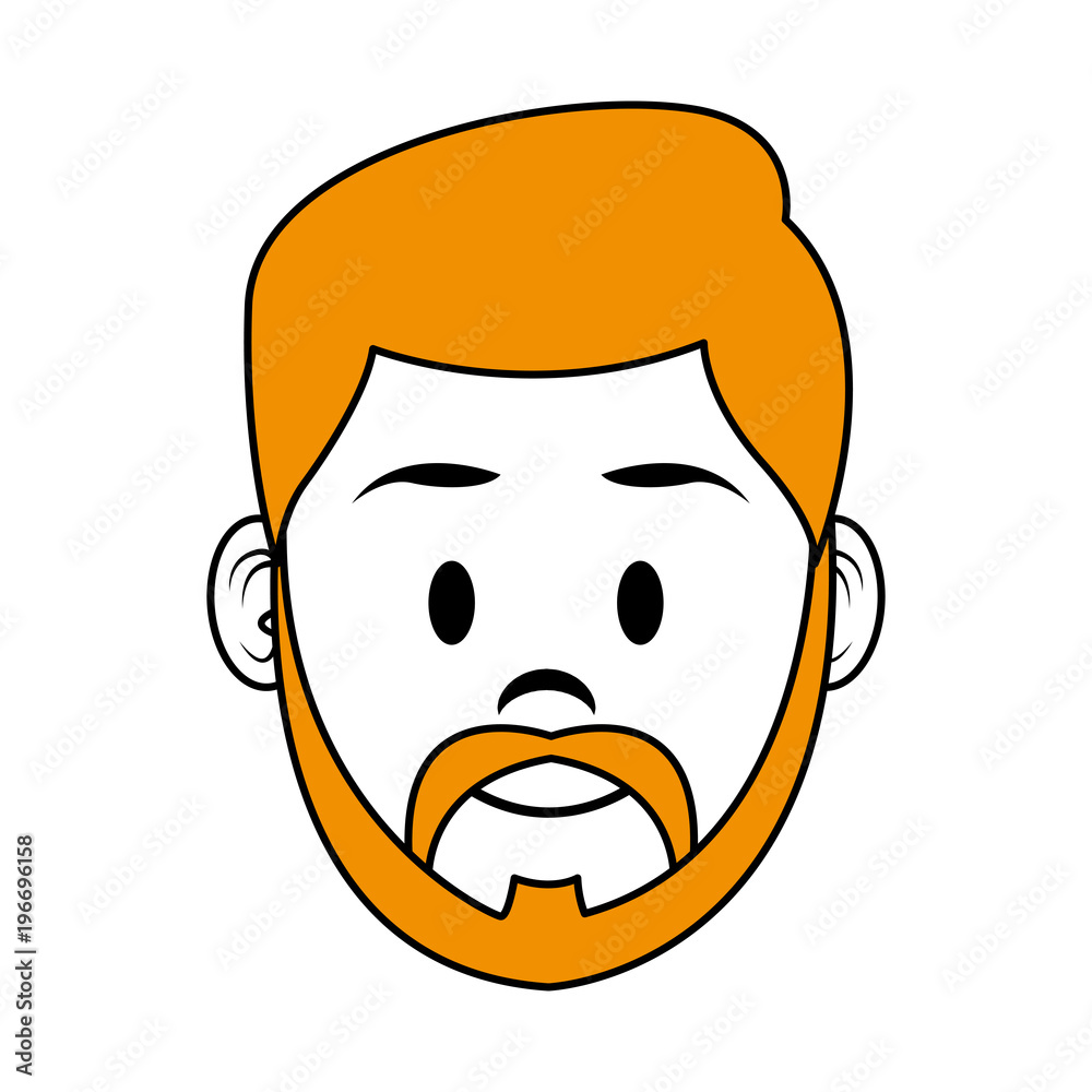 Young man face cartoon vector illustration graphic design