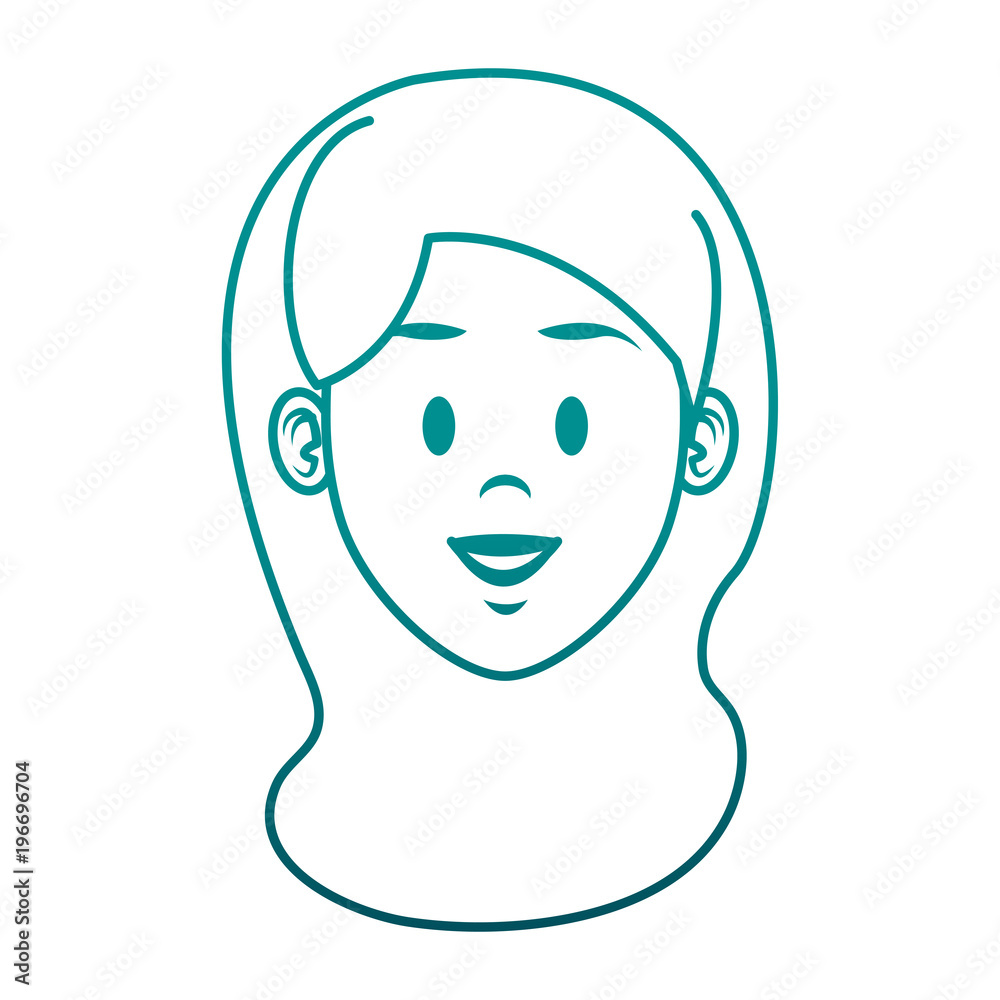 Young woman face cartoon vector illustration graphic design