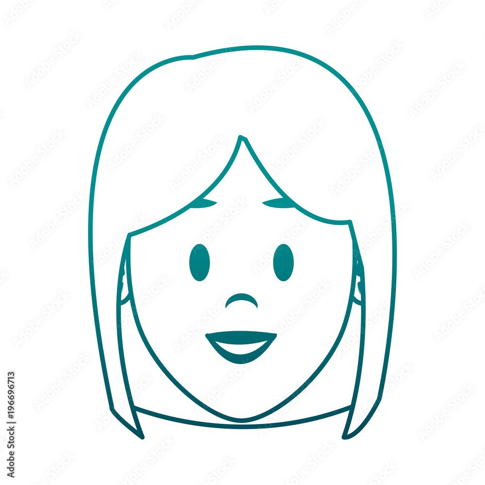 Fototapeta premium Young woman face cartoon vector illustration graphic design