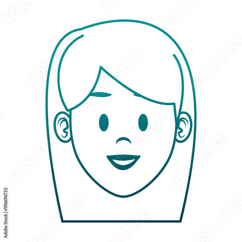 Young woman face cartoon vector illustration graphic design