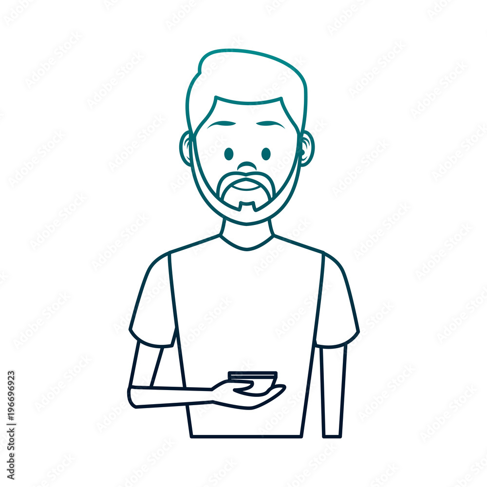 Young man with smartphone vector illustration graphic design Young man with smartphone vector illustration graphic design