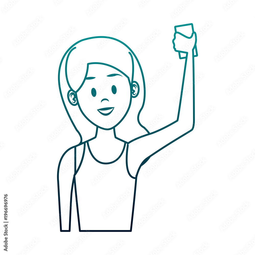 Young woman with smartphone vector illustration graphic design Young woman with smartphone vector illustration graphic design