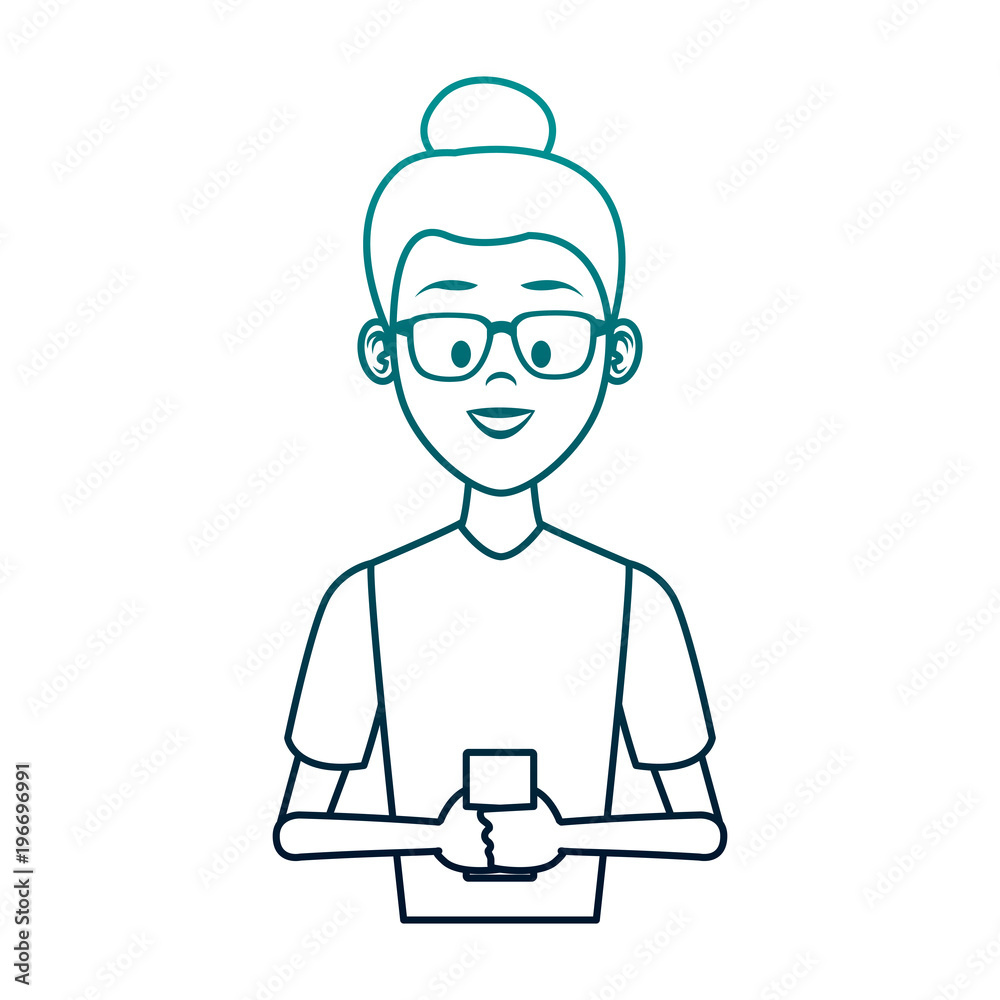 Young woman with smartphone vector illustration graphic design Young woman with smartphone vector illustration graphic design