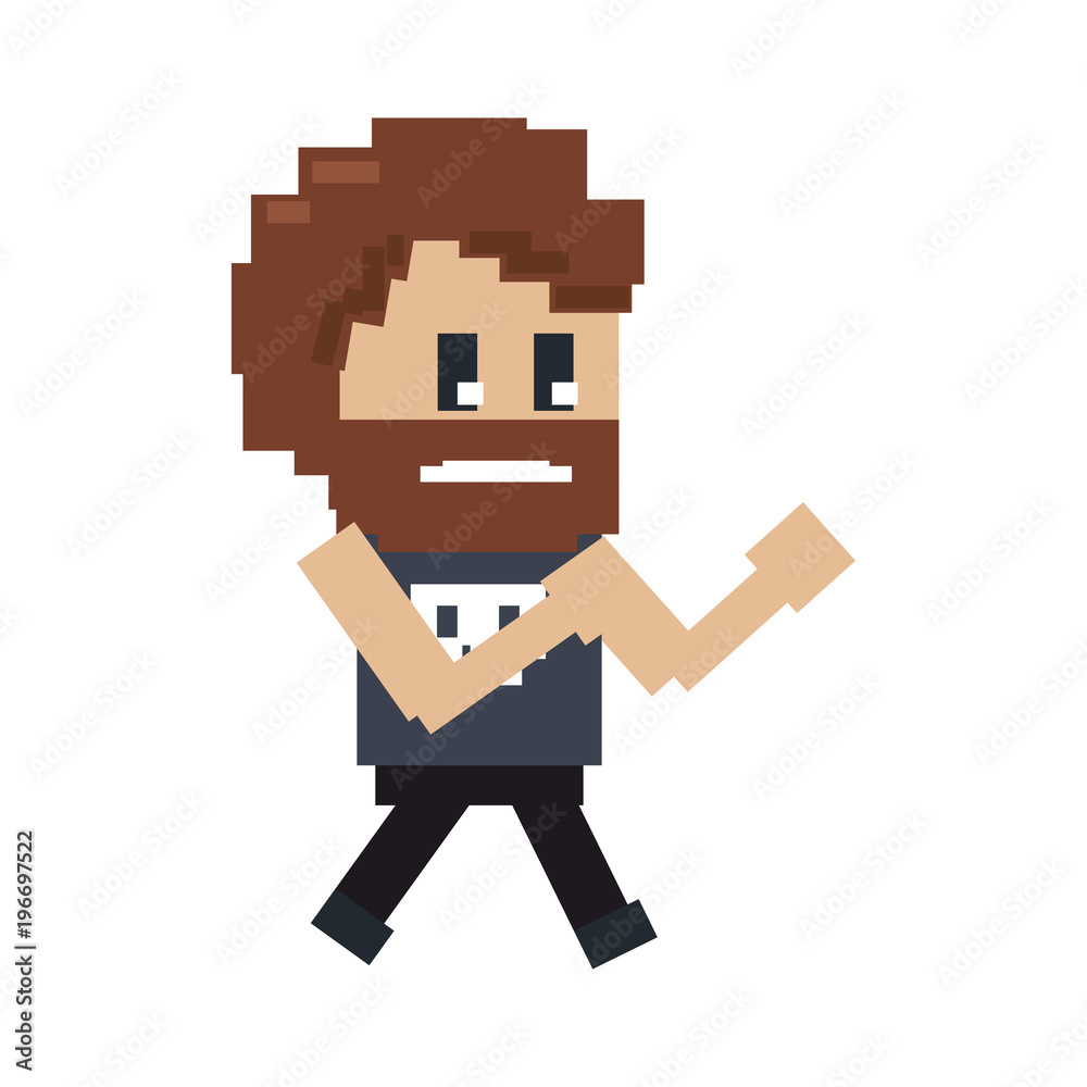 Pixelated fighter man character vector illustration graphic design Pixelated fighter man character vector illustration graphic design