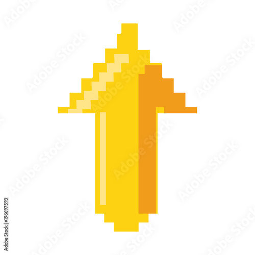 Pixelated arrow up vector illustration graphic design
