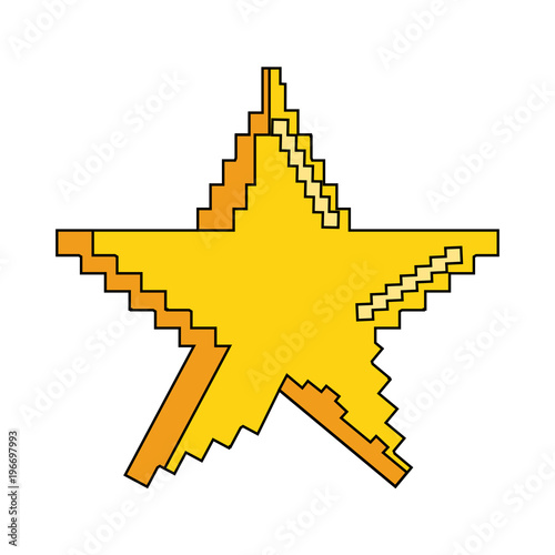 Pixelated star symbol vector illustration graphic design