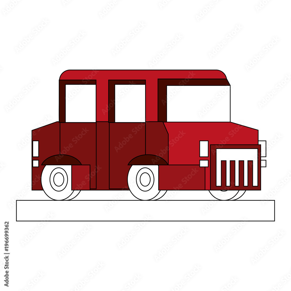 Pixelated limousine vehicle vector illustration graphic design