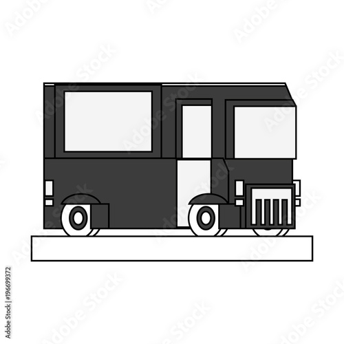 Pixelated truck vehicle vector illustration graphic design