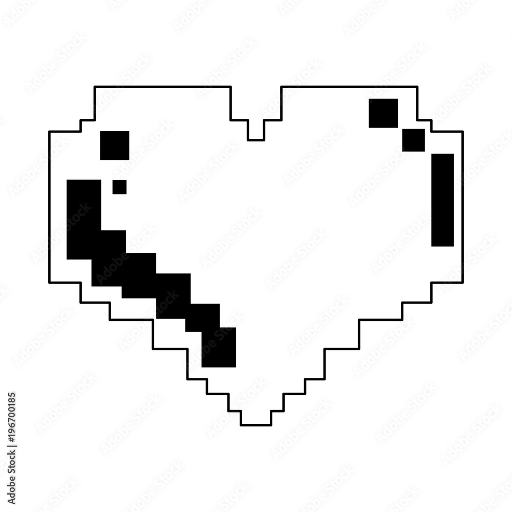 Pixelated heart symbol vector illustration graphic design Pixelated heart symbol vector illustration graphic design