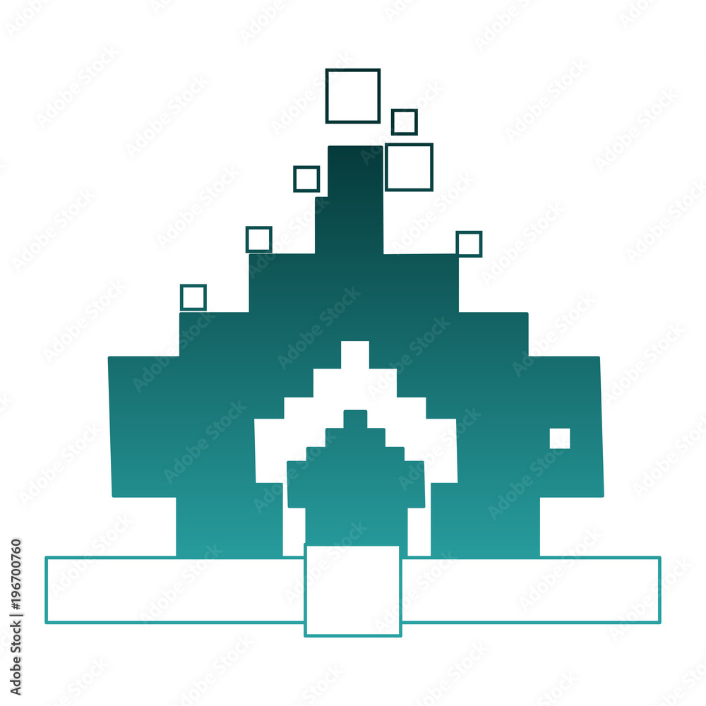 Pixelated bonfire flamme vector illustration graphic design
