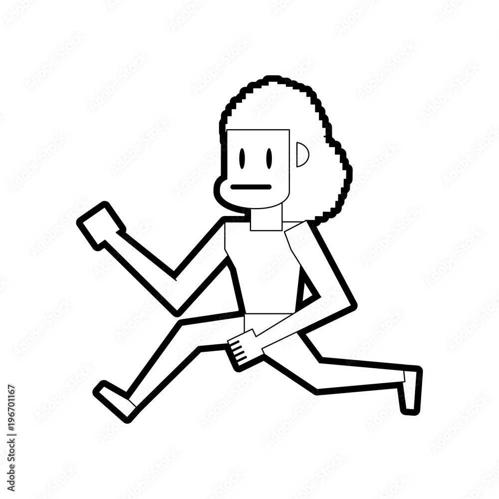 Obraz premium Pixelated woman character vector illustration graphic design