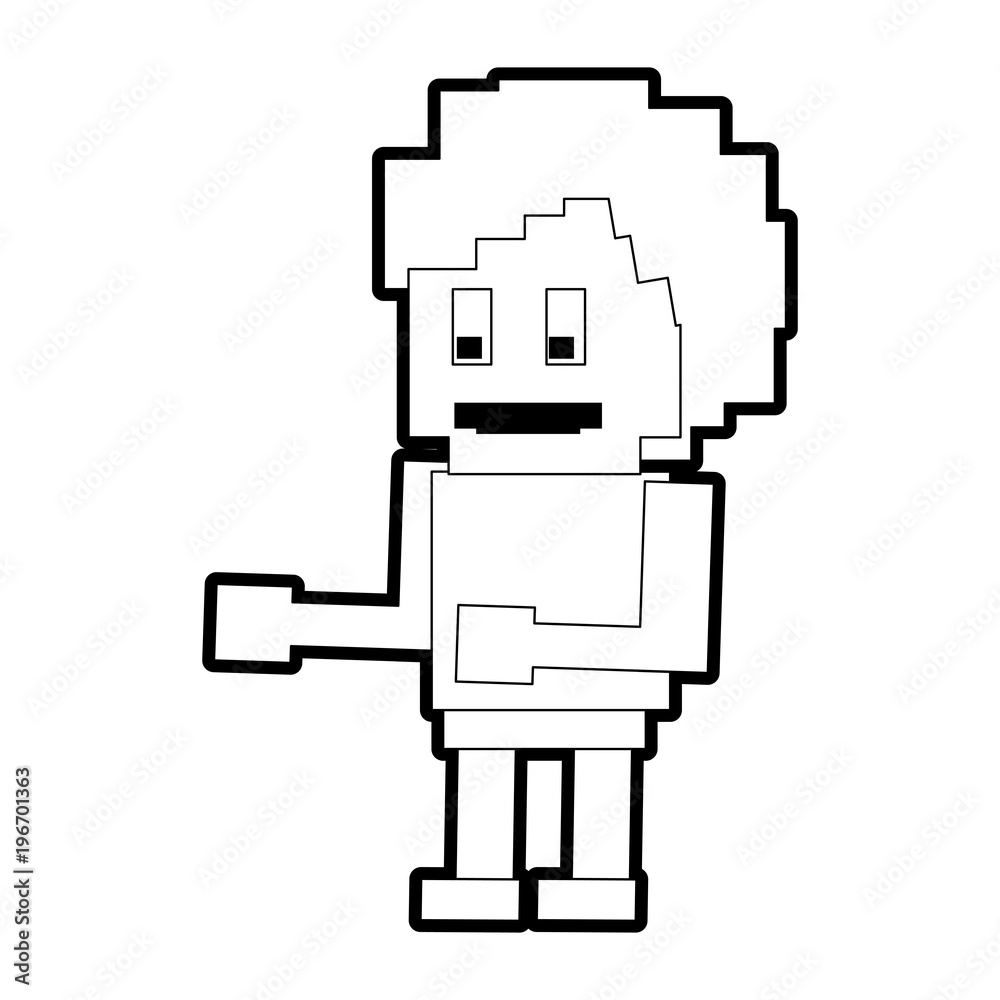 Pixelated man character vector illustration graphic design Pixelated man character vector illustration graphic design
