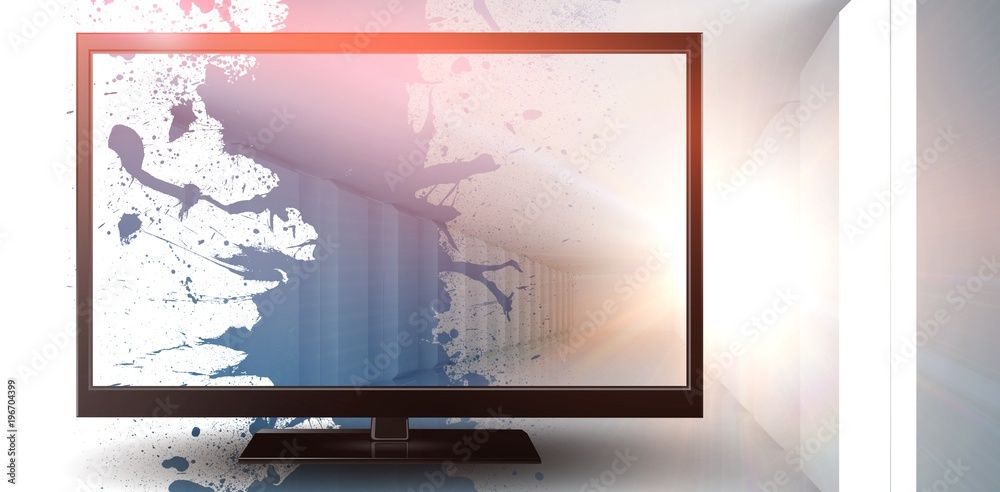 Fototapeta premium Composite image of close-up of blank computer monitor