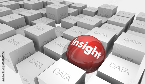 Fototapeta Insight Vs Data Intelligence Analysis Ball Cubes 3d Illustration