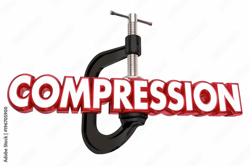 Compression Squeeze Decrease Size Vice Clamp Word 3d Illustration Stock Illustration Adobe Stock
