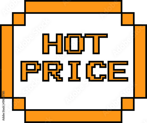 Yellow dot shopping sticker Written as HOT PRICE